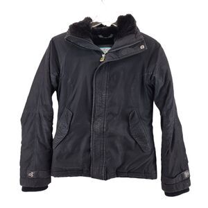 Aritzia TNA Summit Parka Black Size XS Missing Fur Trim